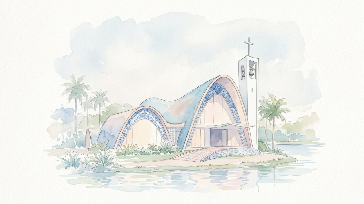 Aquarela do Santuário São Francisco de Assis, Pampulha